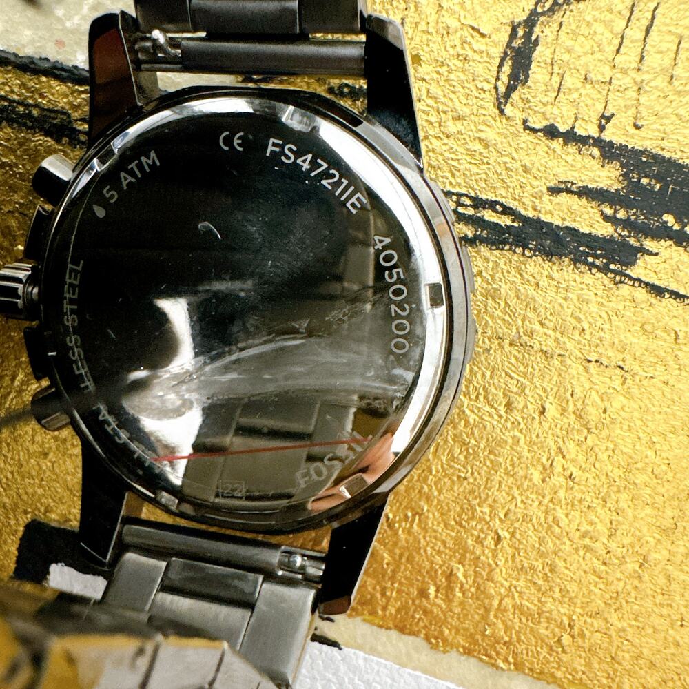 Fossil FS4721IE Dean Fashion Black Dial Stainless Steel Men's Watch - Picture 6 of 6
